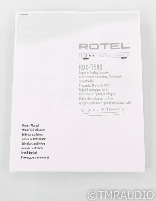 Rotel RDD-1580 DAC; D/A Converter; RDD1580; Black (No Remote); D/A Converter; RDD1580; Black (No Remote)