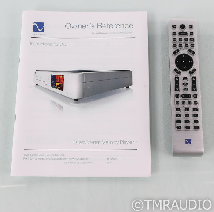 PS Audio DirectStream Memory Player CD / SACD Transport; DMP; Black; Remote