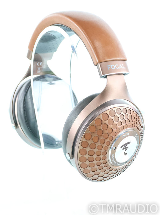 Focal Stellia Closed Back Headphones; Chocolate Leather Pair