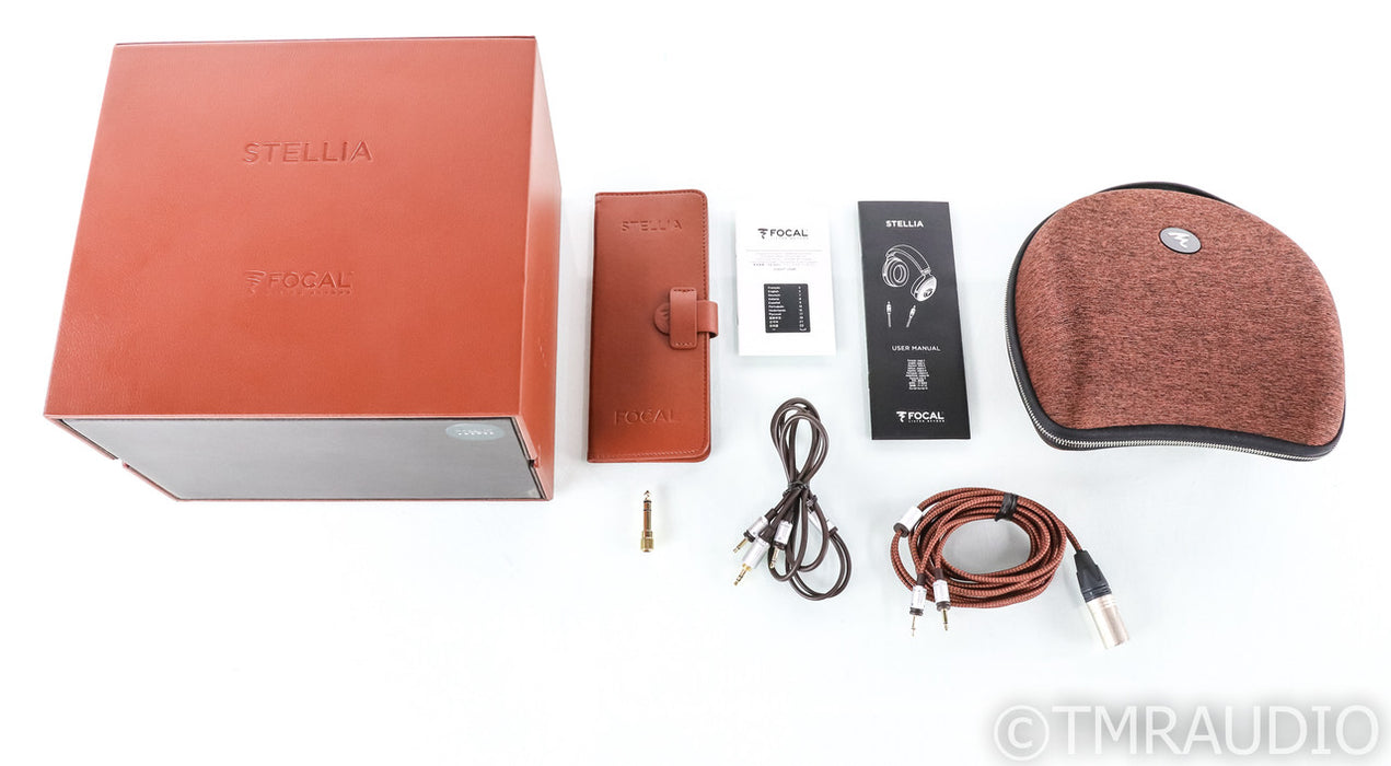 Focal Stellia Closed Back Headphones; Chocolate Leather Pair