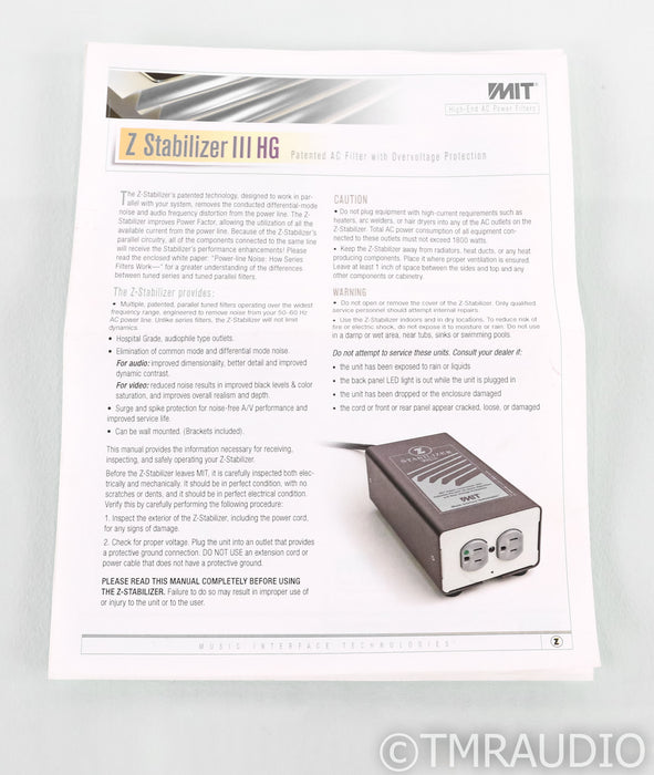 MIT Z Stabilizer MKIII HG AC Power Line Conditioner; Silver