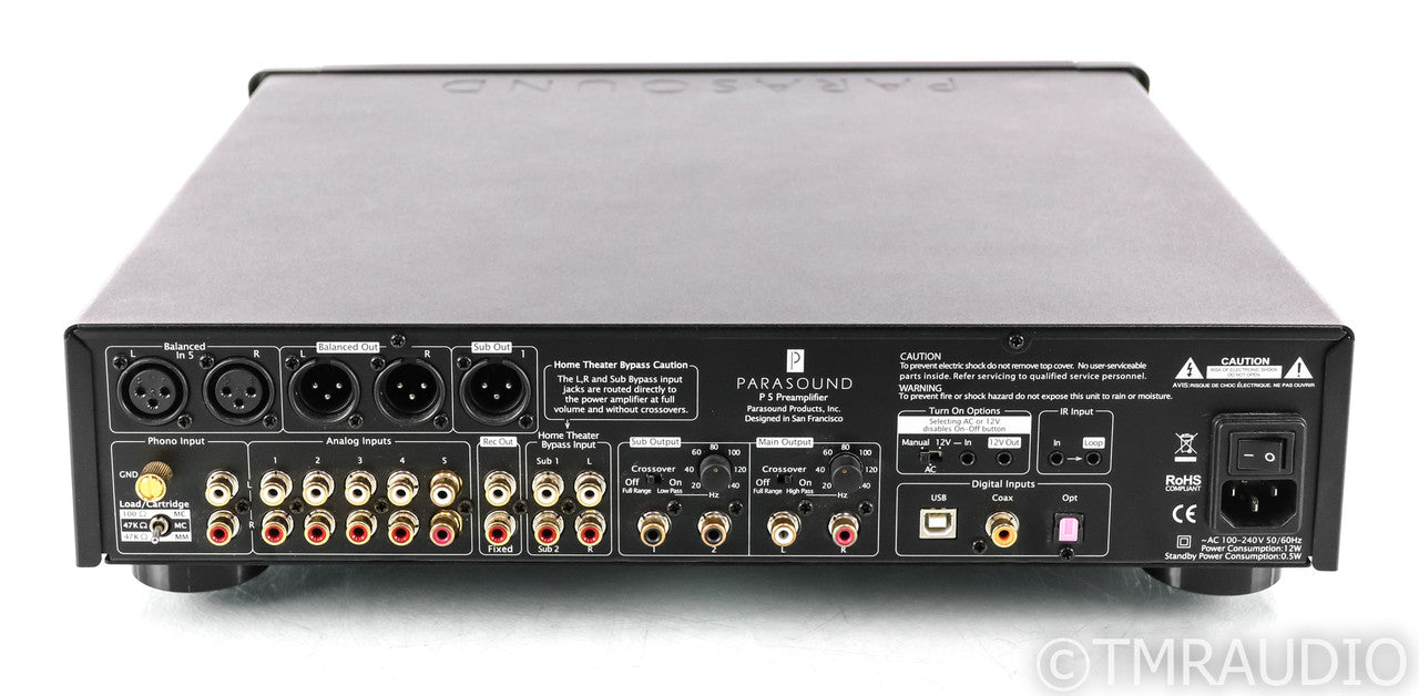 Parasound Halo P5 2.1 Channel Preamplifier; Black; MM / MC Phono