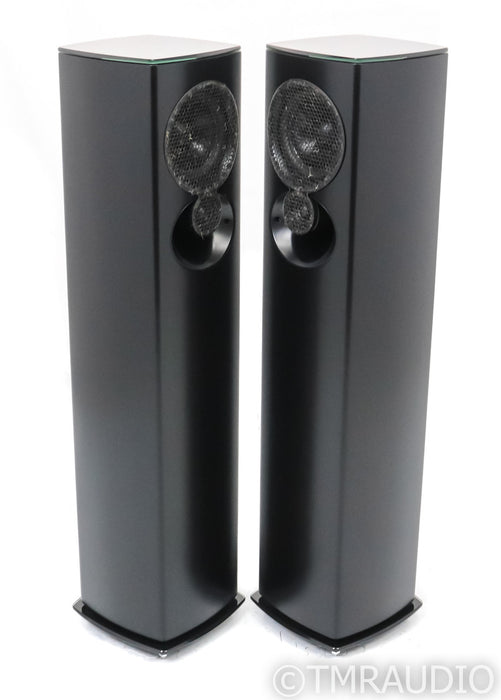 Linn 520 Floorstanding Speakers; Black w/ Barley Fabric Pair