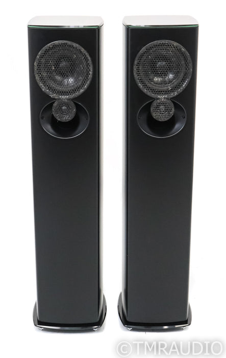 Linn 520 Floorstanding Speakers; Black w/ Barley Fabric Pair