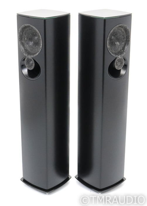 Linn 520 Floorstanding Speakers; Black w/ Barley Fabric Pair