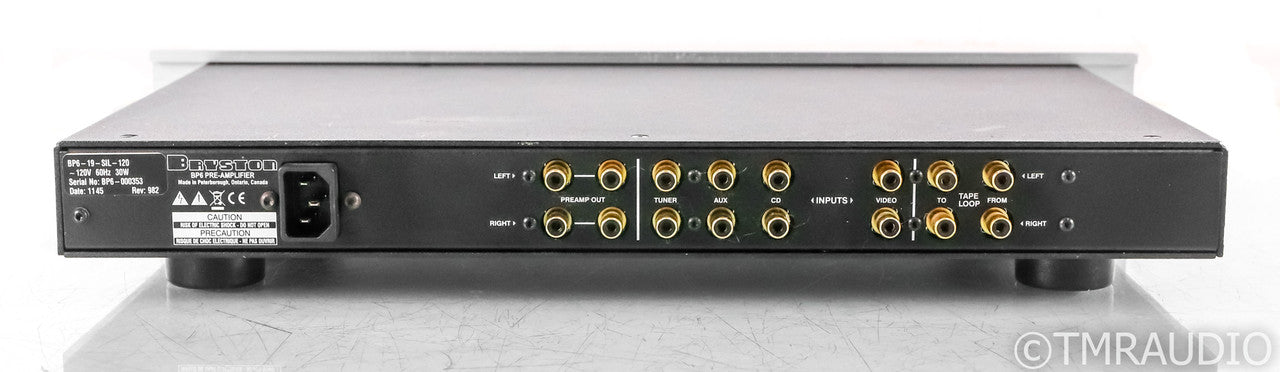 Bryston BP6 Stereo Preamplifier; BP-6; Silver (No Remote)