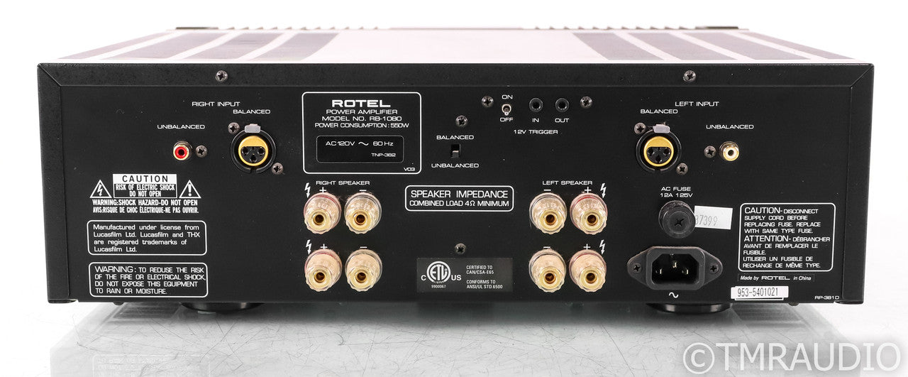 Rotel RB-1080 Stereo Power Amplifier; RB1080