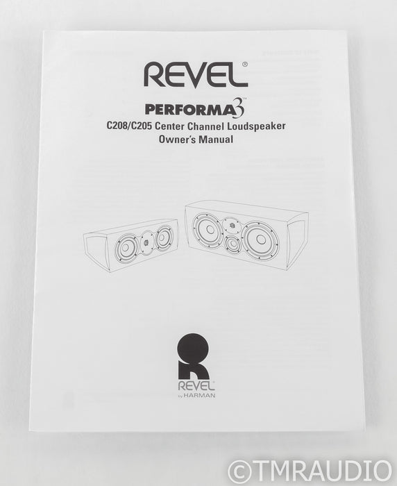 Revel C205 Center Channel Speaker; C-205; Gloss Black; Performa 3