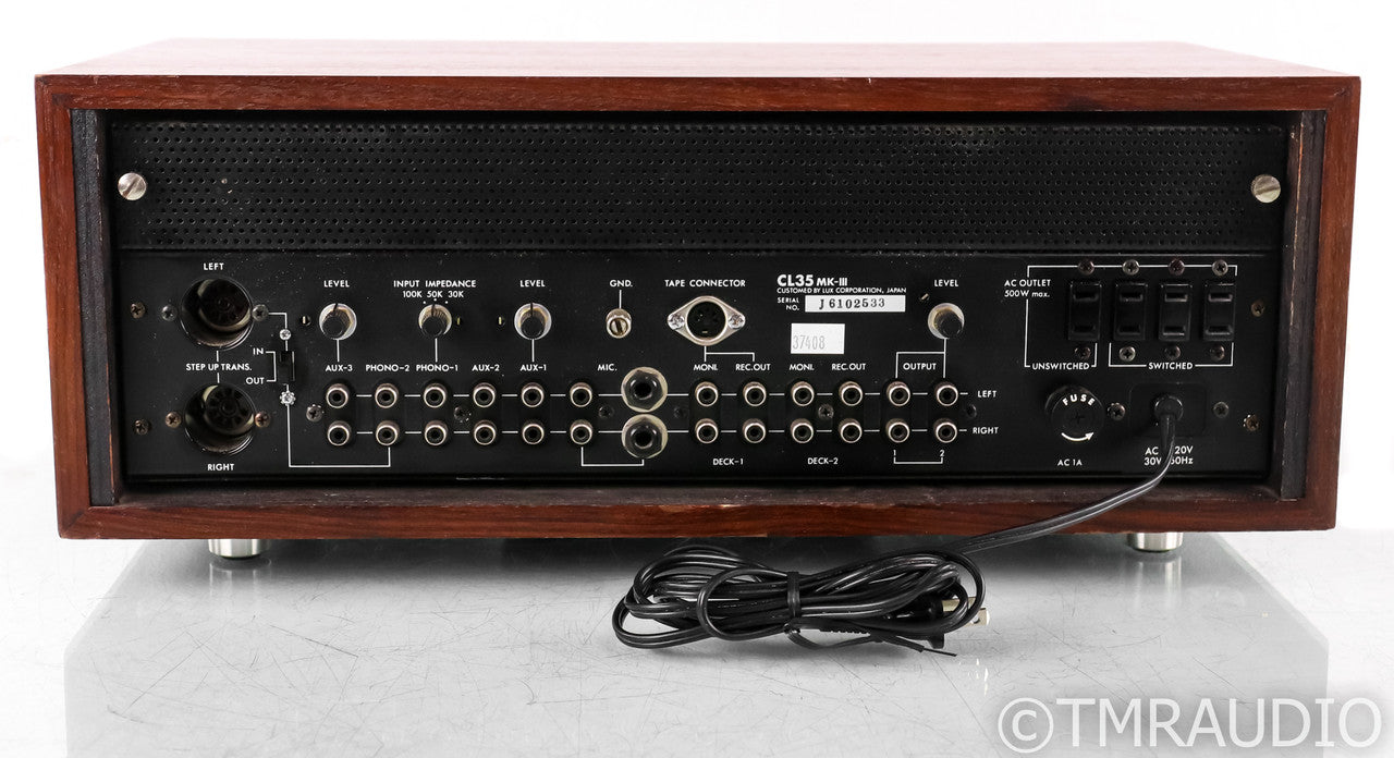 Luxman CL35 Mk-III Vintage Stereo Tube Preamplifier; CL-35 MKIII (Serviced)