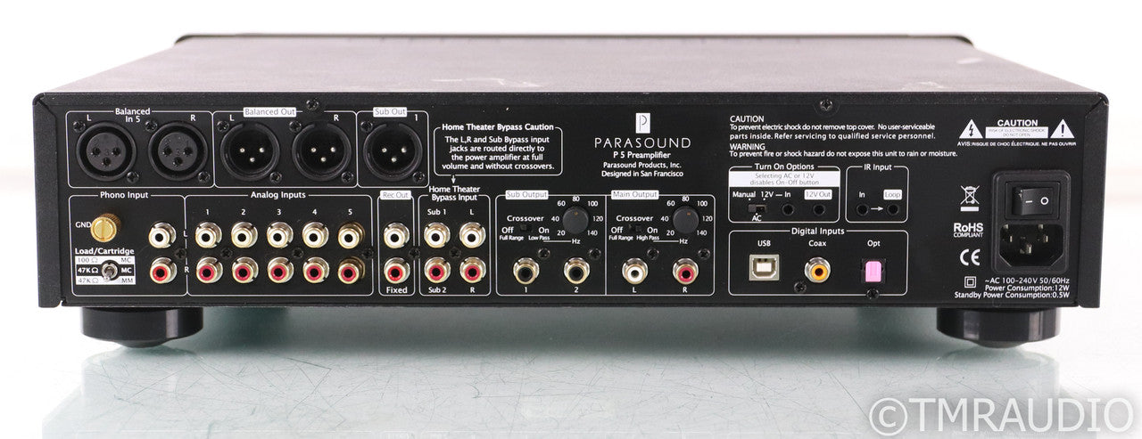 Parasound Halo P5 2.1 Channel Preamplifier; P-5; Black; Remote