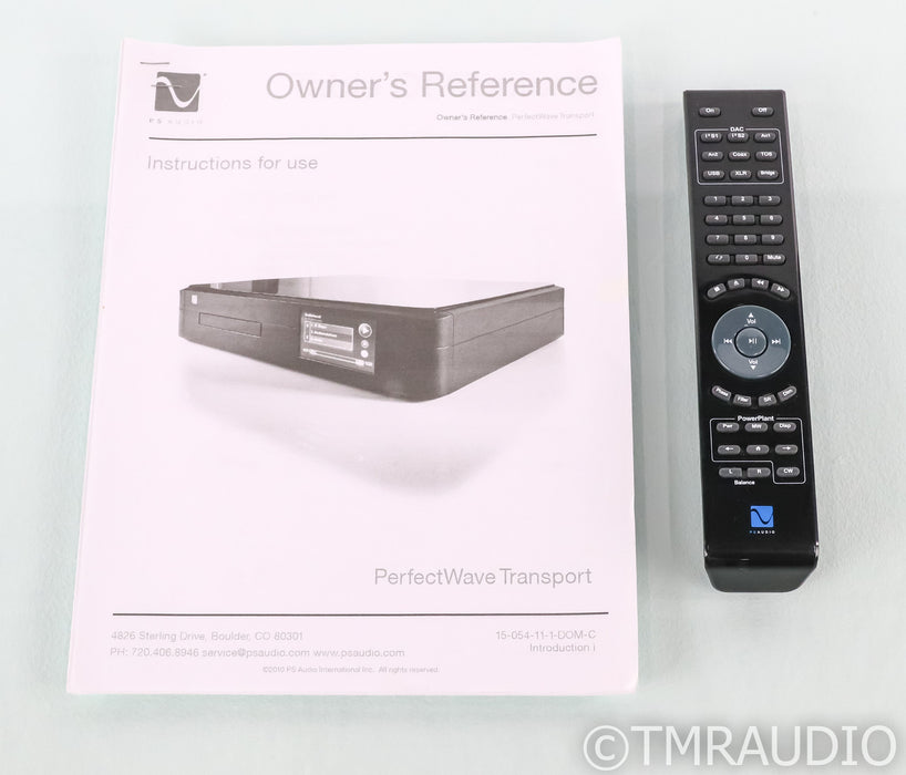 PS Audio PerfectWave CD Transport; PWT; Black; Remote (1/4)
