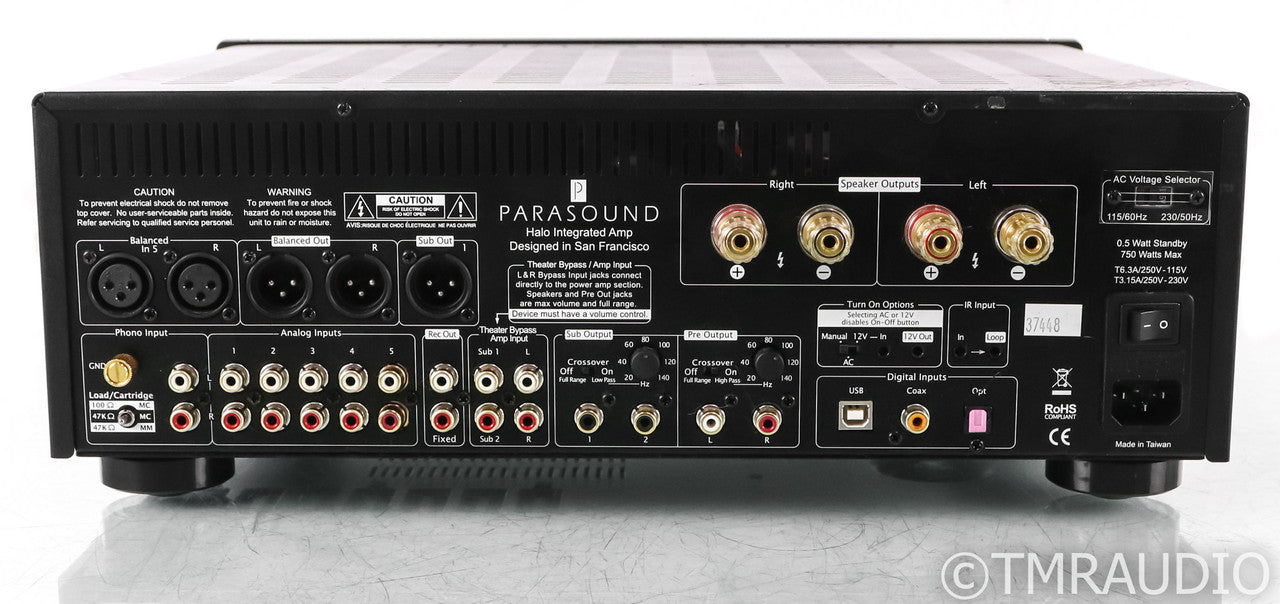Parasound Halo Integrated 2.1 Channel Amplifier; Remote; Black