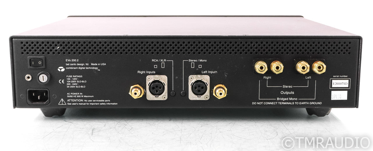 Bel Canto eVo 200.2 Stereo Power Amplifier; Black