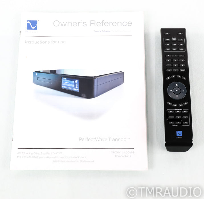 PS Audio PerfectWave CD Transport; PWT; Silver; Remote