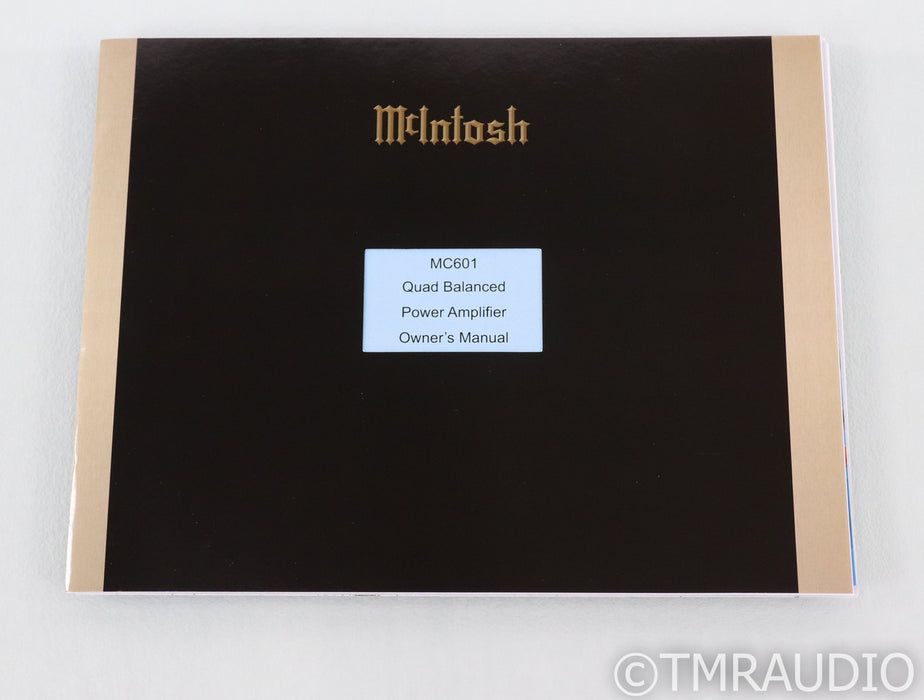 McIntosh MC601 Mono Power Amplifier; MC-601; Single Amplifier
