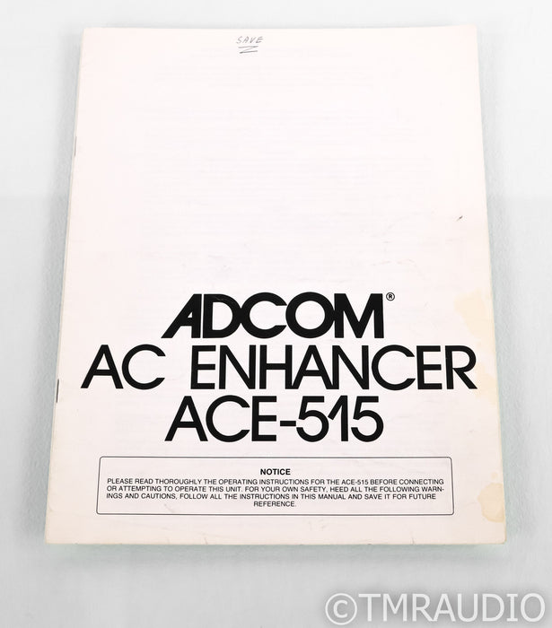Adcom ACE-515 AC Power Line Conditioner; ACE515; Enhancer