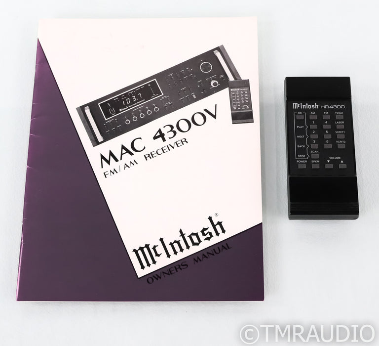 McIntosh MAC4300V Vintage Stereo FM / AM Receiver; MAC 4300V; Remote