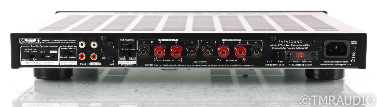 Parasound NewClassic 275 v.2 Stereo Power Amplifier; 275V2; Black