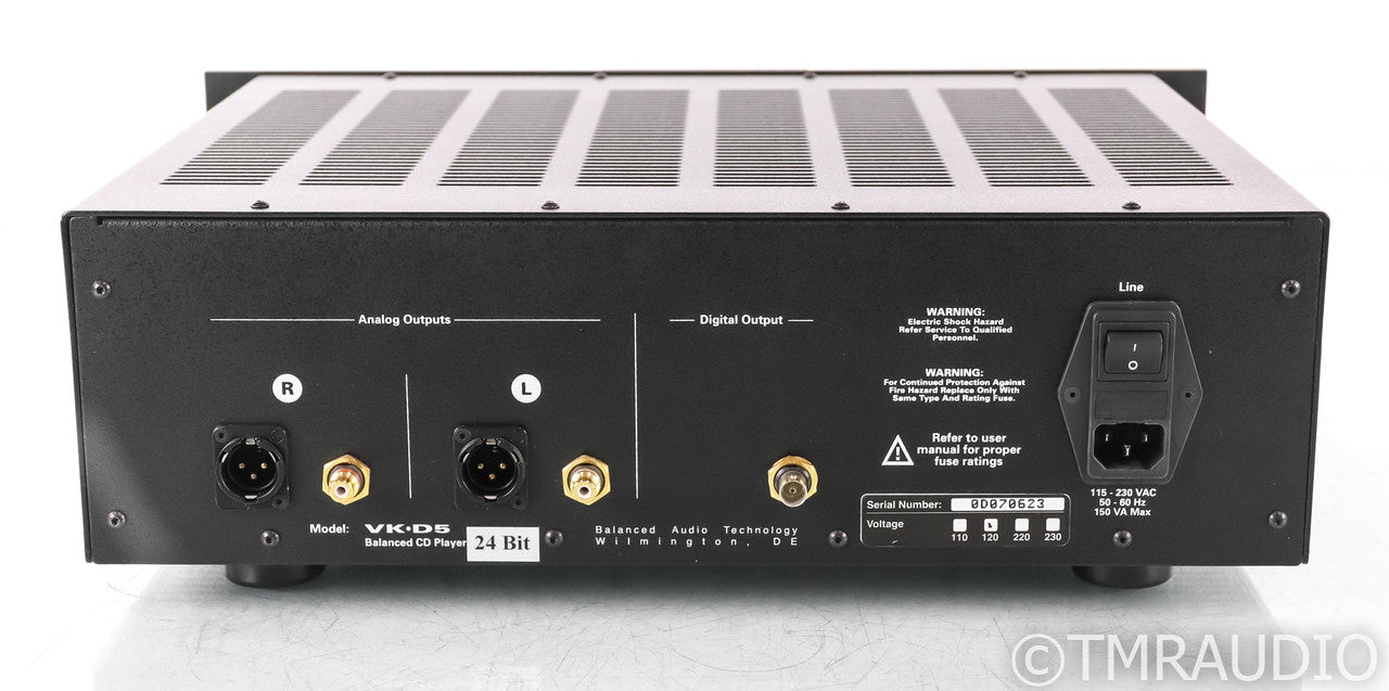 Balanced Audio Technology VK-D5SE Tube CD Player; Remote; Black; VKD5SE; BAT; Remote; Black; VKD5SE; BAT