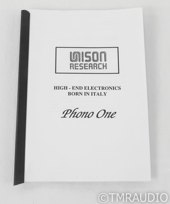Unison Research Phono One Tube MM / MC Phono Preamplifier