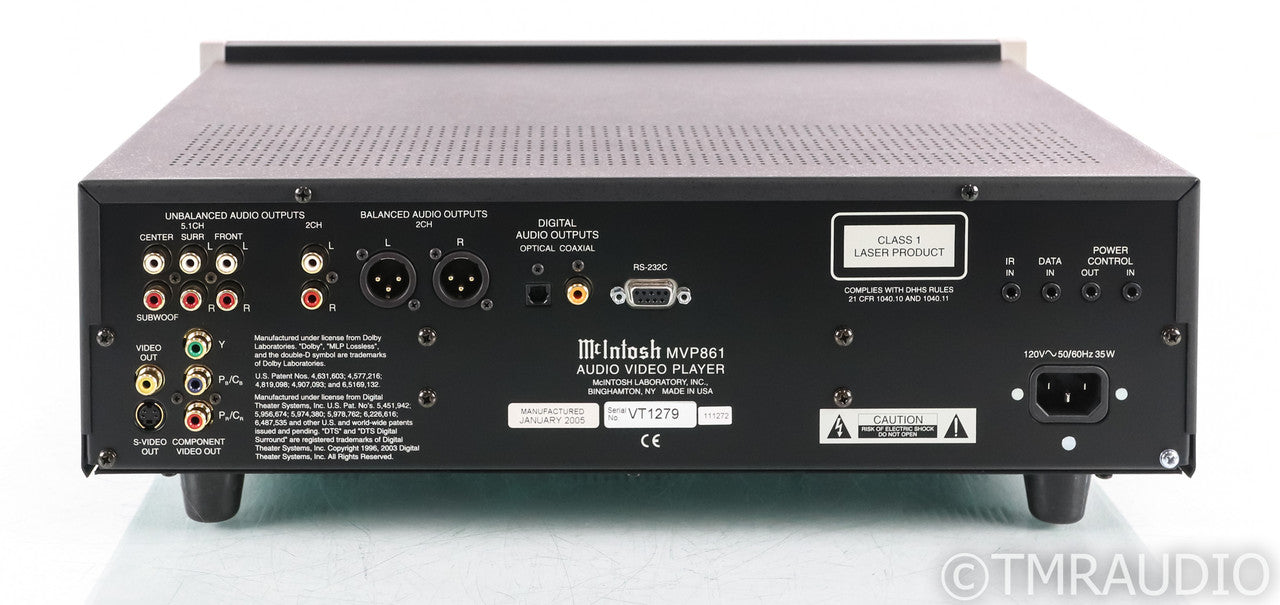 McIntosh MVP861 DVD / SACD / CD Player; MVP-861 (No Remote); MVP-861 (No Remote)
