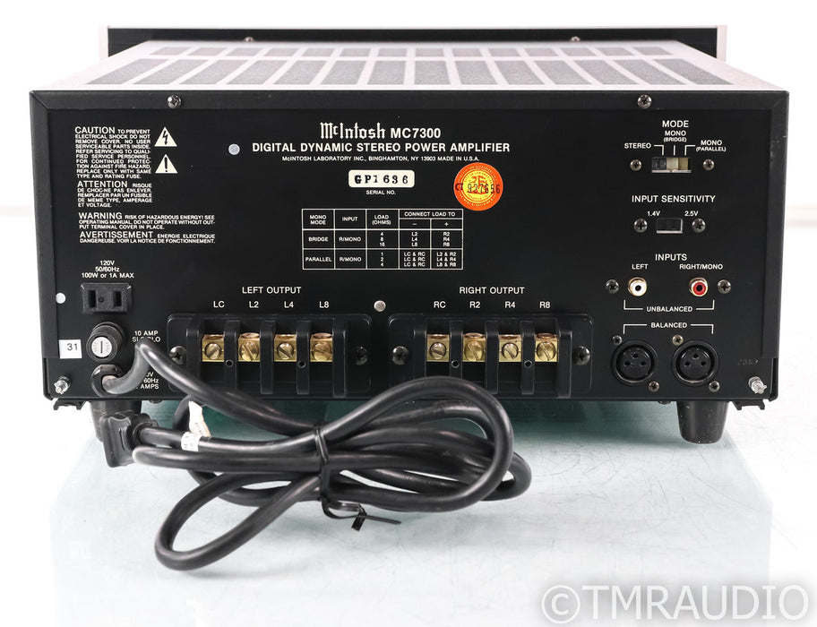 McIntosh MC7300 Stereo Power Amplifier; MC-7300; Early Production; MC-7300; Early Production