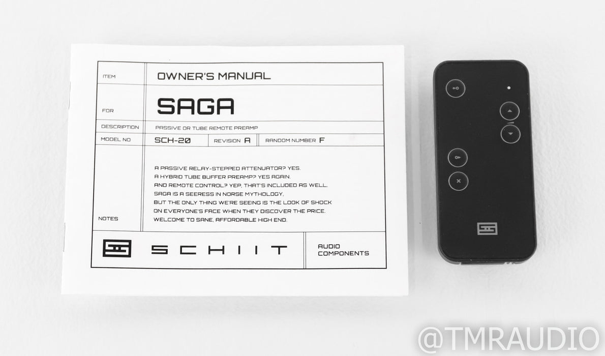 Schiit Saga Stereo Tube Hybrid Preamplifier; Remote (1/4)