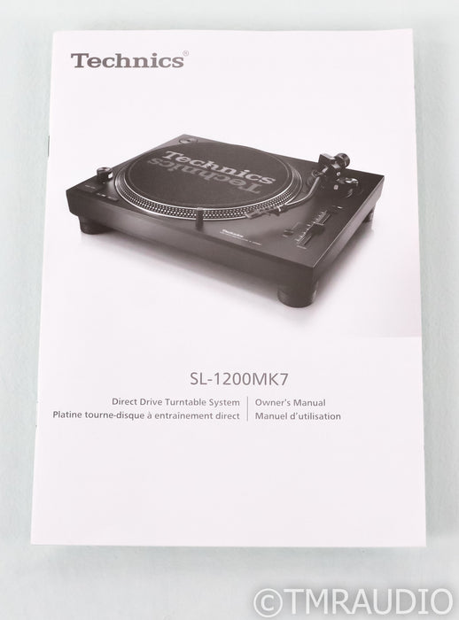 Technics SL-1200MK7 Direct Drive Turntable; SL1200 MK 7; Black (No Cartridge)