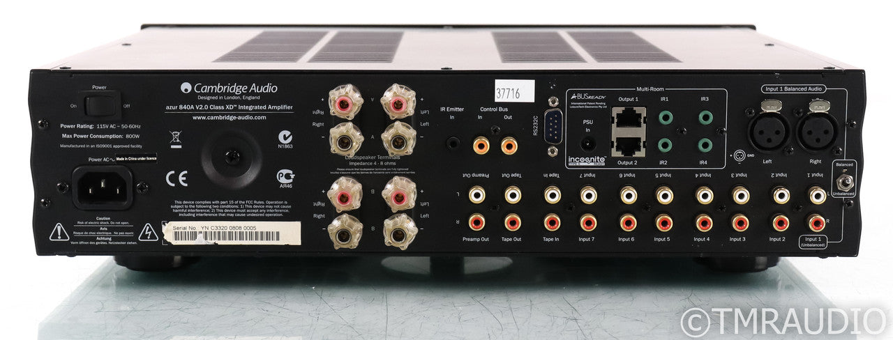 Cambridge Audio Azur 840A Stereo Integrated Amplifier; Black; Remote; Black; Remote