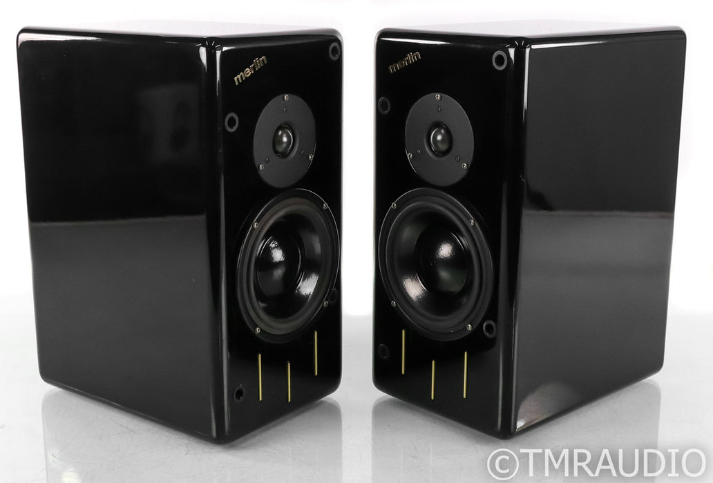 Merlin Music Systems TSMX Bookshelf Speakers; Gloss Black Pair