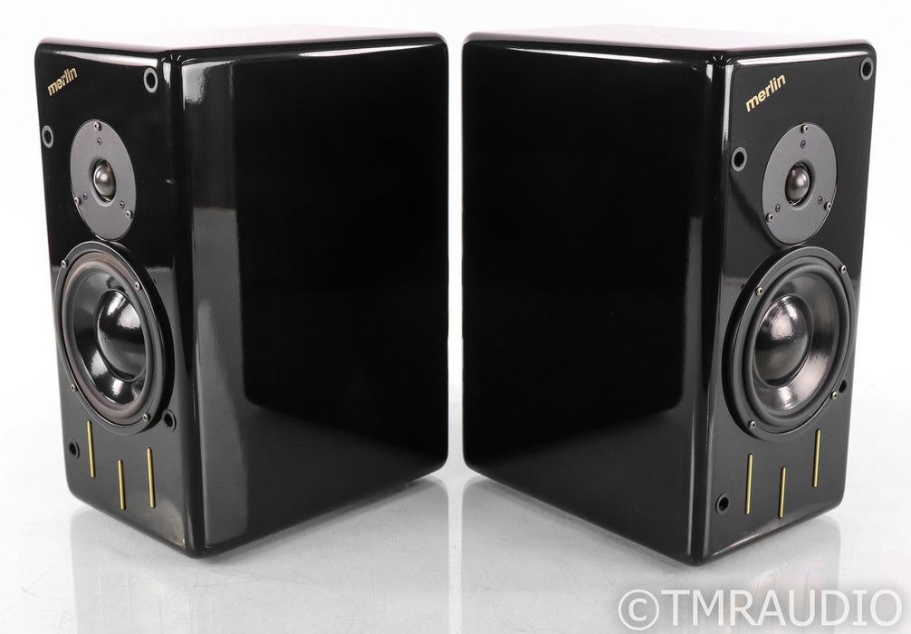 Merlin Music Systems TSMX Bookshelf Speakers; Gloss Black Pair