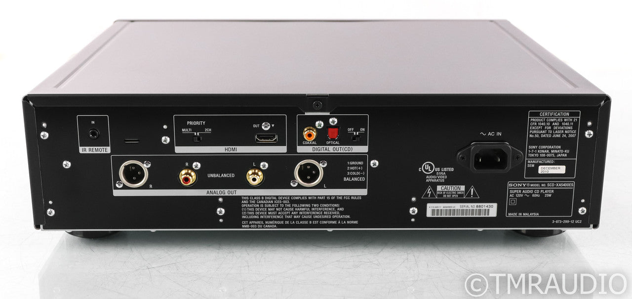 Sony SCD-XA5400ES SACD / CD Player; SCDXA5400ES; Remote; SCDXA5400ES; Remote