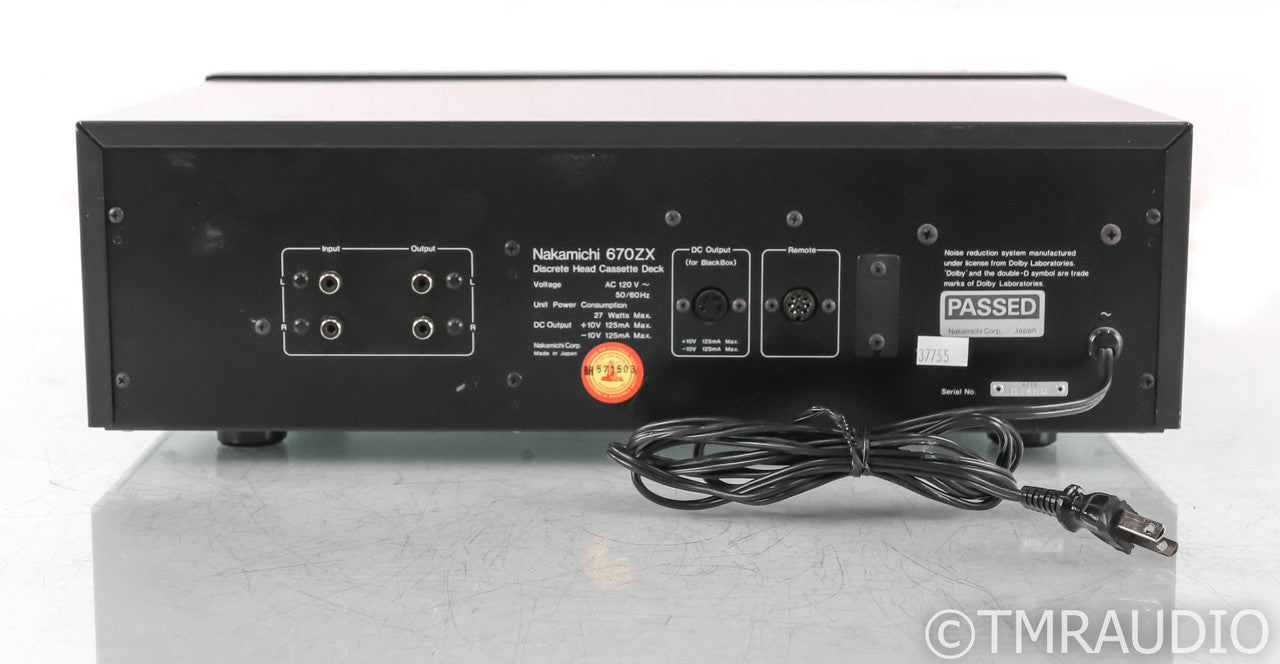Nakamichi 670ZX Vintage Cassette Deck; Tape Recorder; 670-ZX; Tape
