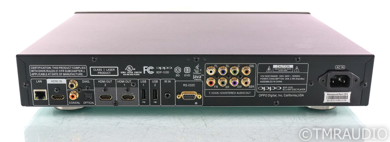 Oppo 103D Universal Disk Player; 103-D; Darbee Edition; Remote; 103-D; Darbee Edition; Remote