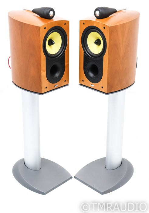 B&W Nautilus 805 Bookshelf Speakers; 805N; Cherry Pair w/ Stands