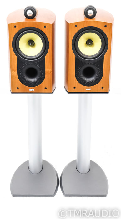 B&W Nautilus 805 Bookshelf Speakers; 805N; Cherry Pair w/ Stands