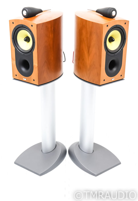 B&W Nautilus 805 Bookshelf Speakers; 805N; Cherry Pair w/ Stands