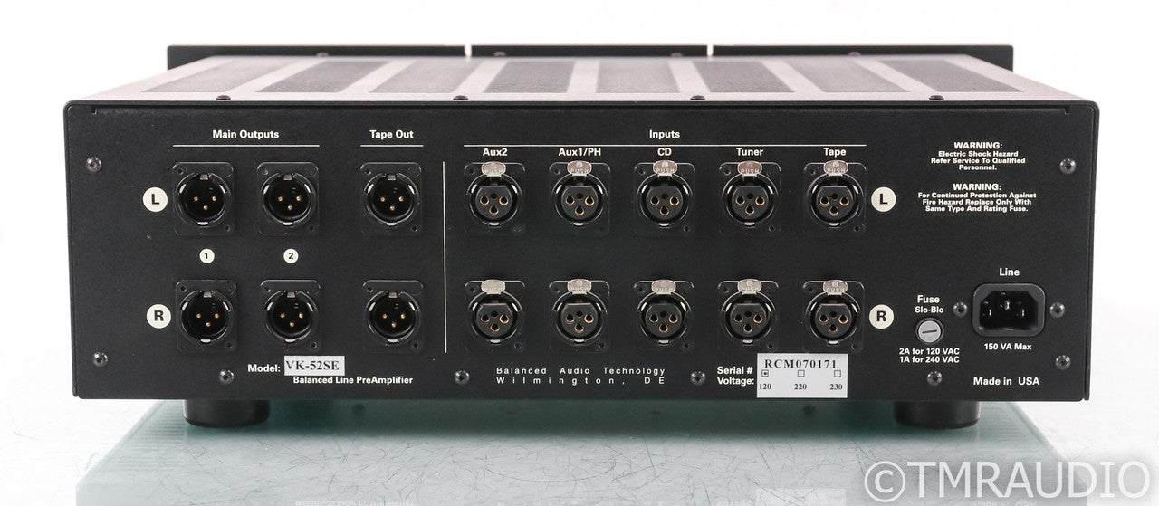 BAT VK-52SE Stereo Tube Preamplifier; VK52-SE; Black (Upgraded Capacitors); VK52-SE; Black (Upgraded Capacitors)