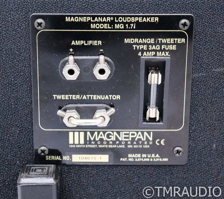 Magnepan MG 1.7i Planar Magnetic Floorstanding Speakers; Black Pair; Black Pair