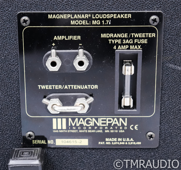 Magnepan MG 1.7i Planar Magnetic Floorstanding Speakers; Black Pair; Black Pair