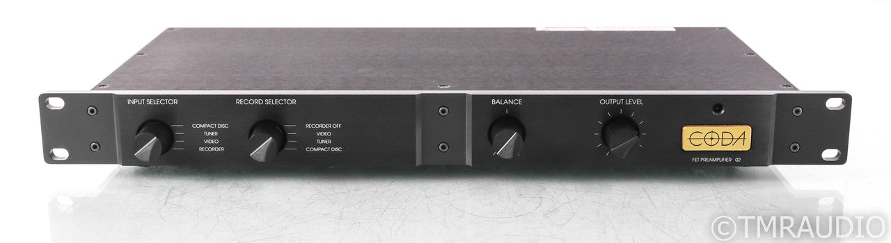 Coda FET 02 Vintage Stereo Preamplifier; Black; 19" Faceplate; Black; 19" Faceplate