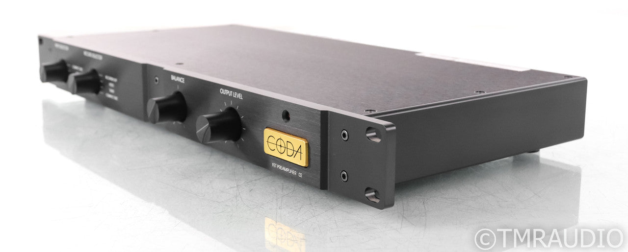 Coda FET 02 Vintage Stereo Preamplifier; Black; 19" Faceplate; Black; 19" Faceplate