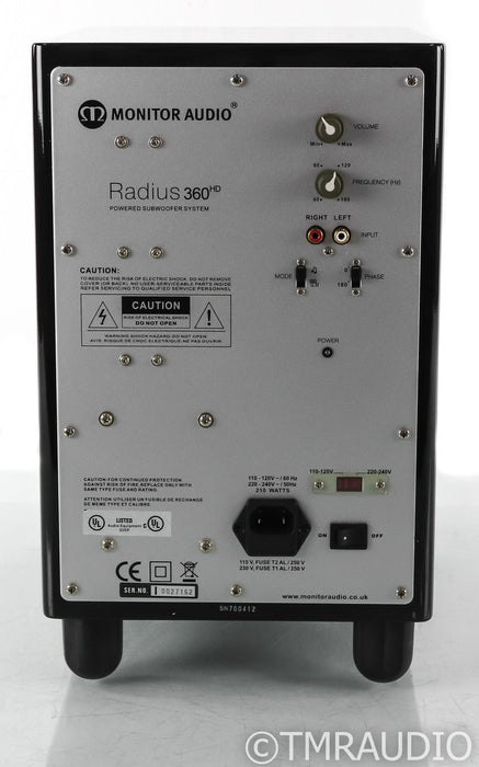 Monitor Audio Radius 360 HD 8" Powered Subwoofer; Black; Radius360HD; Black; Radius360HD