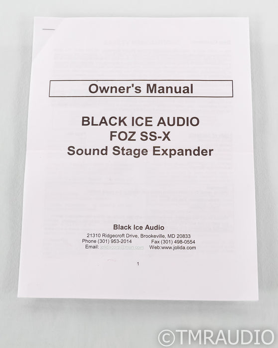 Jolida Black Ice Audio Foz SS-X Soundstage Expander; SSX; Black; SSX; Black