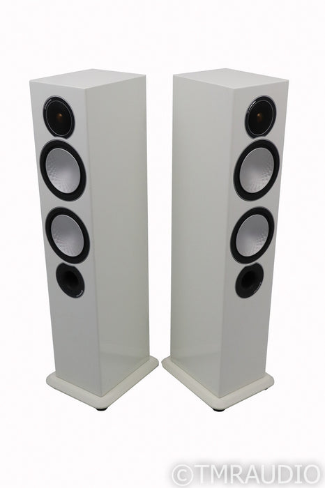 Monitor Audio Silver 6 Floorstanding Speakers; Gloss White Pair; Gloss White Pair