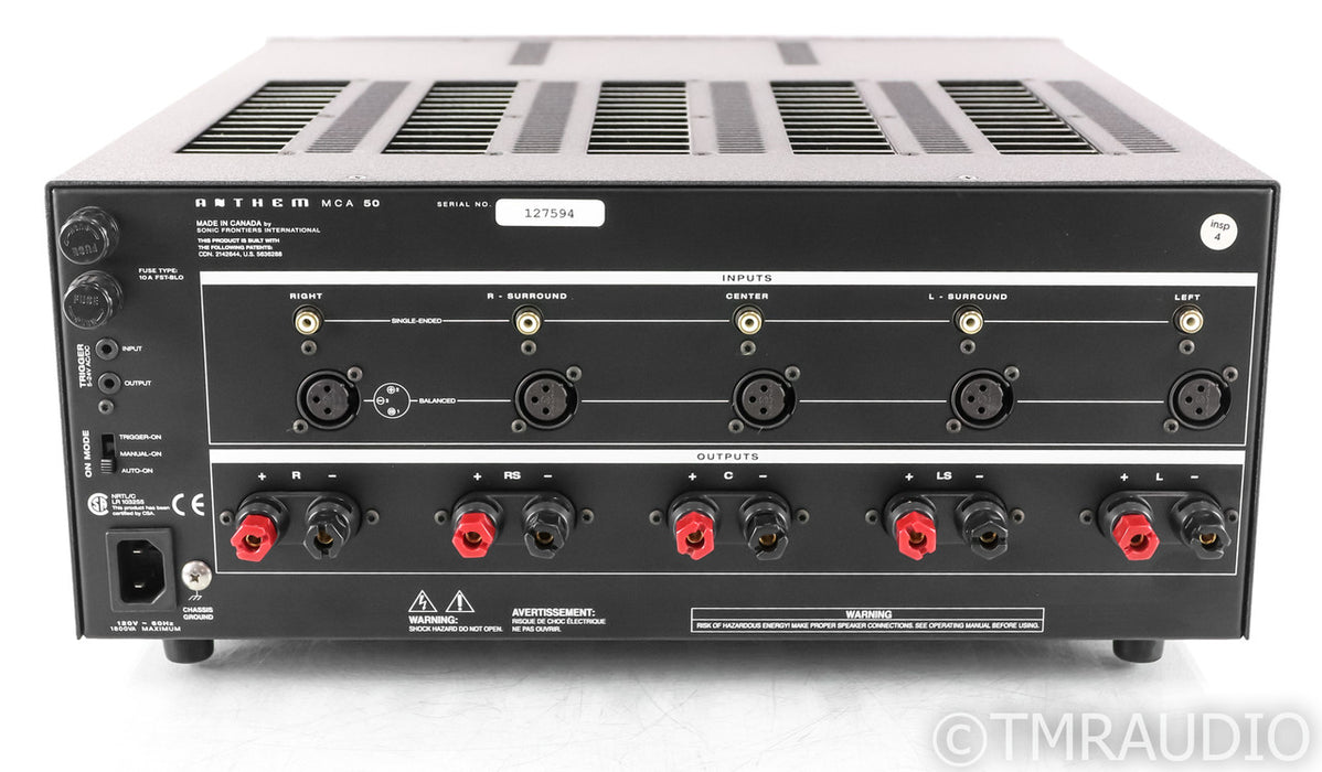 Anthem MCA 50 5 Channel Power Amplifier; MCA50; Silver; MCA50; Silver