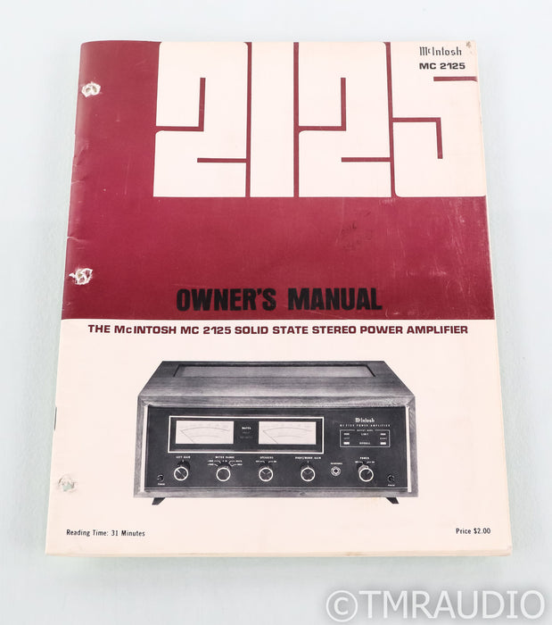 McIntosh MC2125 Stereo Power Amplifier; MC-2125; MC-2125