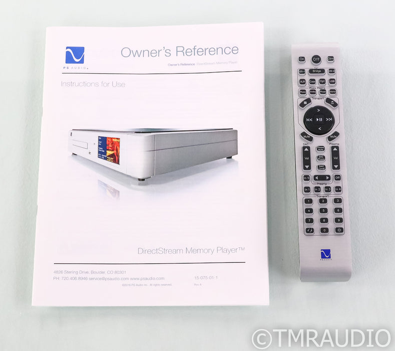 PS Audio DirectStream Memory Player SACD / CD Transport; DMP; Black; Remote