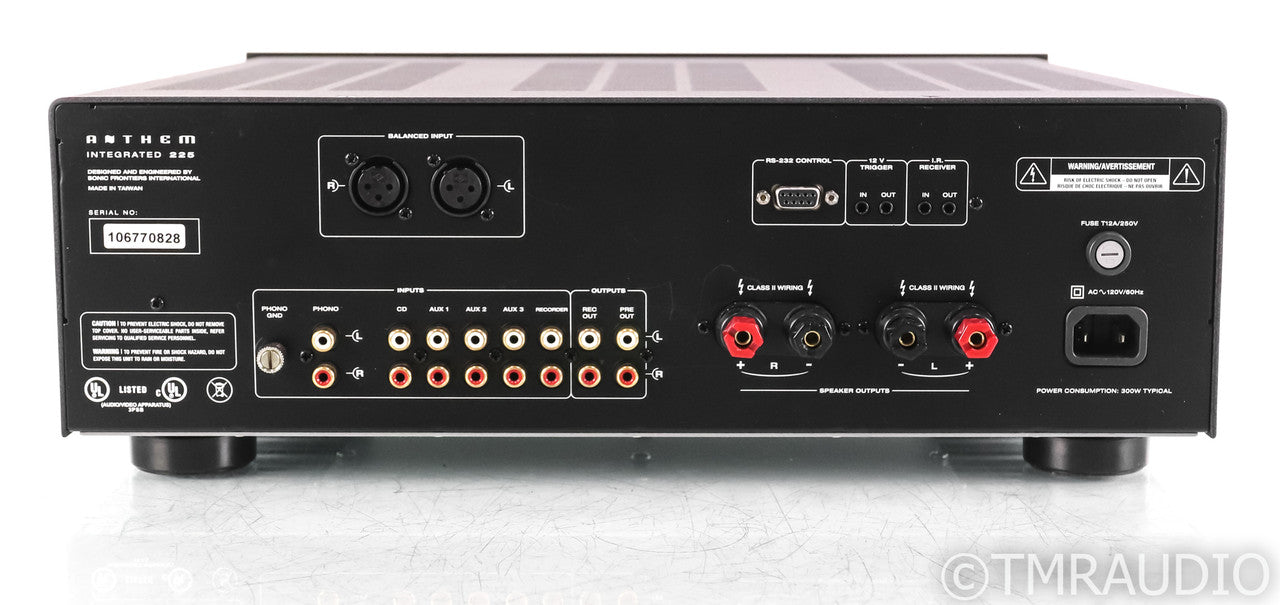 Anthem Integrated 225 Stereo Integrated Amplifier; Remote; Black; MM Phono; Remote; Black; MM Phono