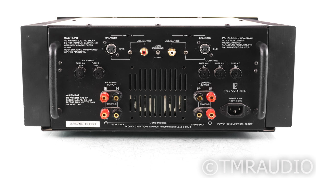 Parasound HCA-2200 II Stereo Power Amplifier; Black; HCA2200 MkII; Black; HCA2200 MkII